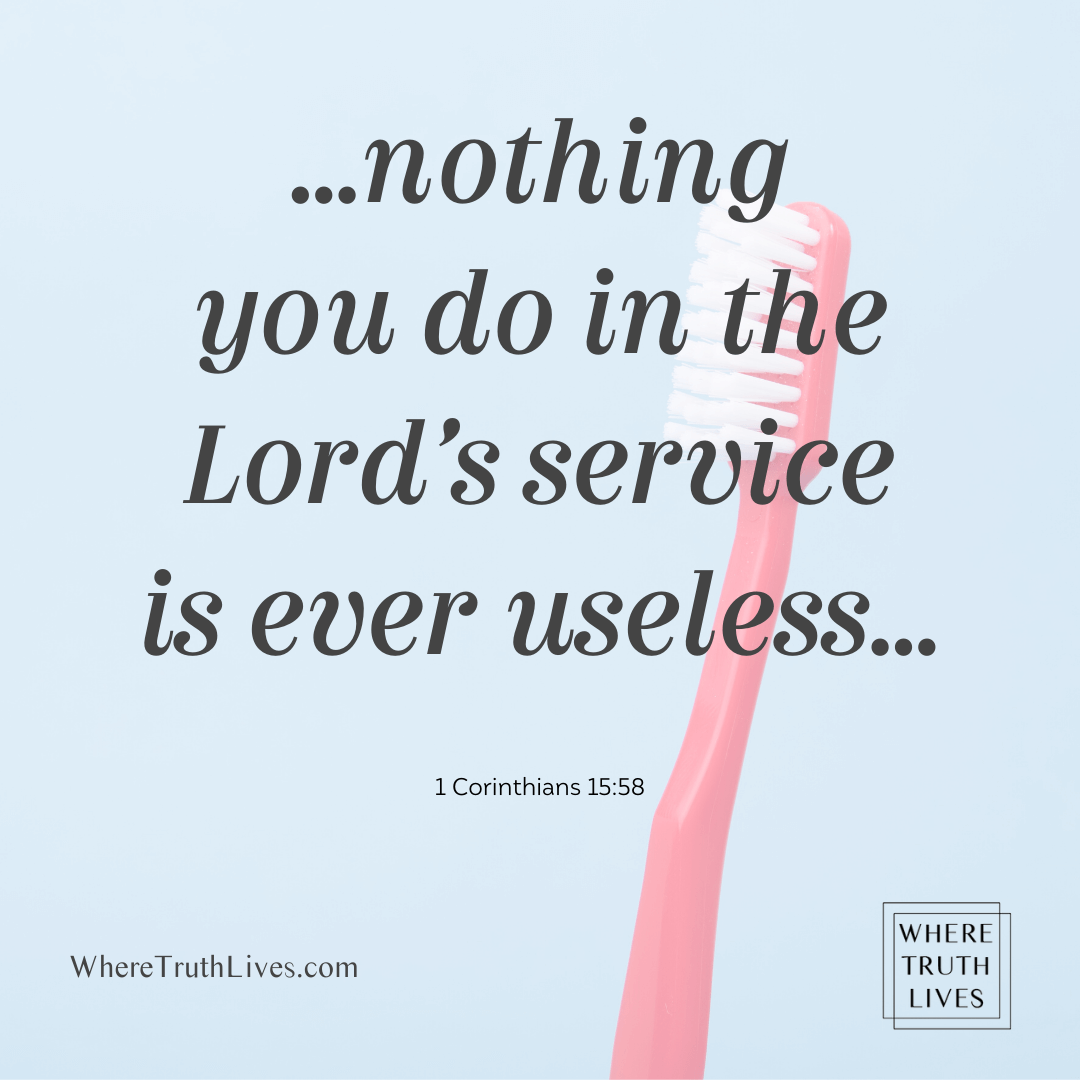 ...nothing you do in the Lord's service is ever useless... (1 Corinthians 15:58)