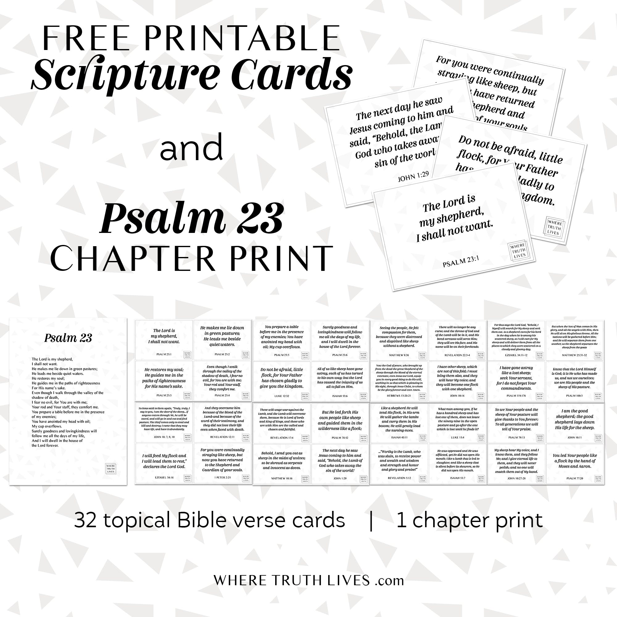 Free Printable Scripture Cards and Psalm 23 Print